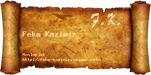 Feke Kazimir névjegykártya